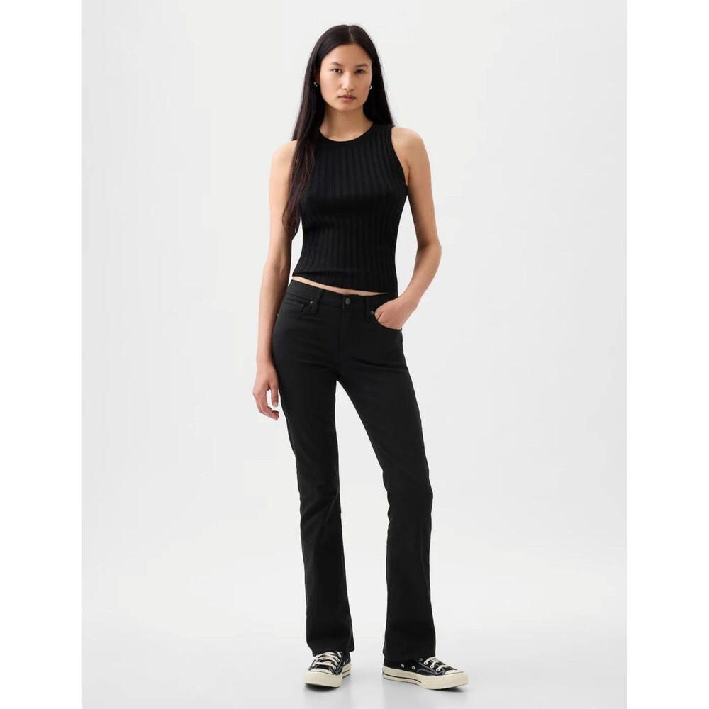 New Gap Black Mid-Rise Bi-Stretch Baby Boot Jeans Pant Size 12 Black NWOT 871457